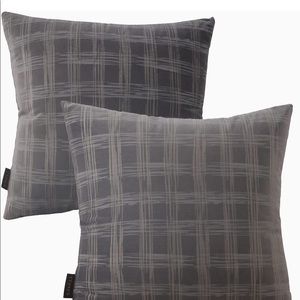 TTyaya Throw Pillow Covers, Classic Plaid Bronzed Embossed Soft Velvet
